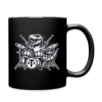 T-Rex dinosaurs for children who love music - Full Colour Mug - black - Right