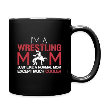Wrestling Mom Is Cooler - Full Colour Mug - black - Right