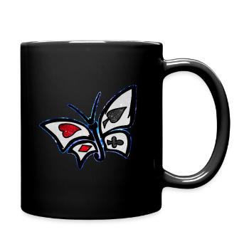 Kosmischer Wunderland-Schmetterling - Tasse einfarbig - Schwarz - Rechts