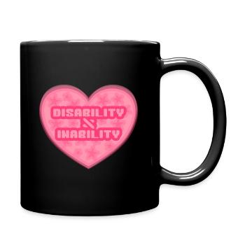 Disability is not Inability – Herz & Sterne - Tasse einfarbig - Schwarz - Rechts