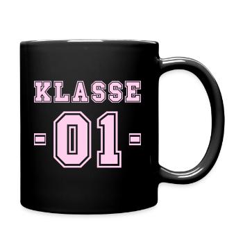 KLASSE 1 - Einschulung Schulkind Erstklässler - Tasse einfarbig - Schwarz - Rechts