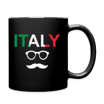 Italy Italien Italia - Tasse einfarbig - Schwarz - Rechts