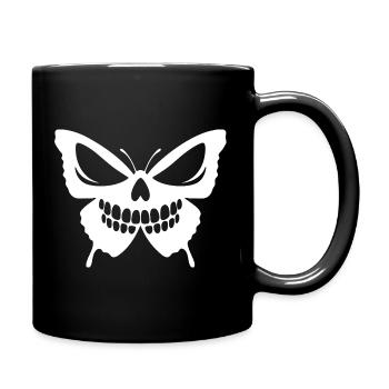 Crâne papillon fusion design - Mug uni - noir - Droite