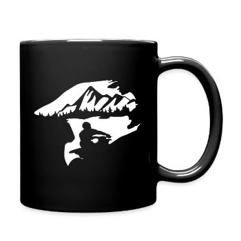 Silhouette de paysage de montagne majestueux - Mug uni - noir - Droite