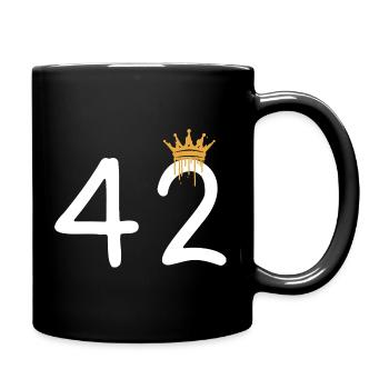 Graffiti-Zahl 42 mit Krone - Tasse einfarbig - Schwarz - Rechts