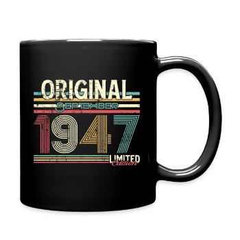 Retro September 1947 Print Design - Tasse einfarbig - Schwarz - Rechts