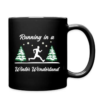 Laufen im Winterwunderland (Männer) - Tasse einfarbig - Schwarz - Rechts