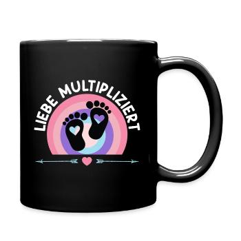 Expectant mother LOVE MULTIPLIES Funny - Full Colour Mug - black - Right