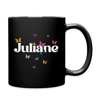 Joli prénom de fille avec des papillons JULIANE - Mug uni - noir - Droite