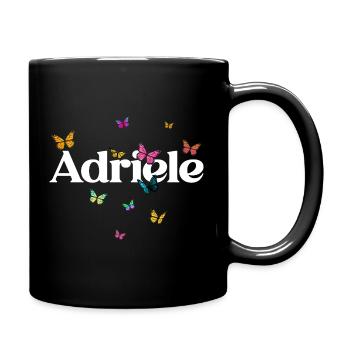 Schöner Mädchenname mit Schmetterlingen ADRIELE - Tasse einfarbig - Schwarz - Rechts