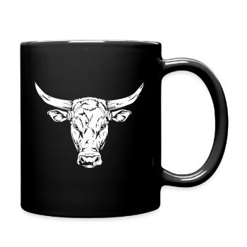 Stierkopf Silhouette Design - Tasse einfarbig - Schwarz - Rechts