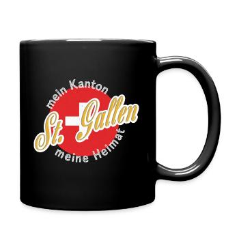 Meine Heimat St. Gallen Geschenk - Tasse einfarbig - Schwarz - Rechts