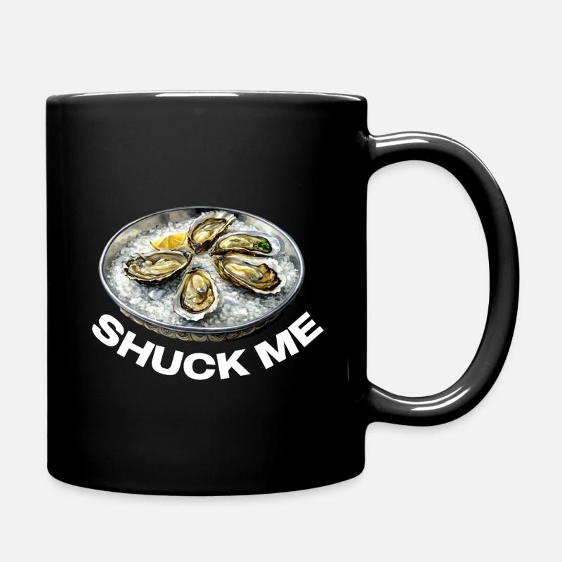 Austern mit Zitronenbelag - Tasse einfarbig - Schwarz