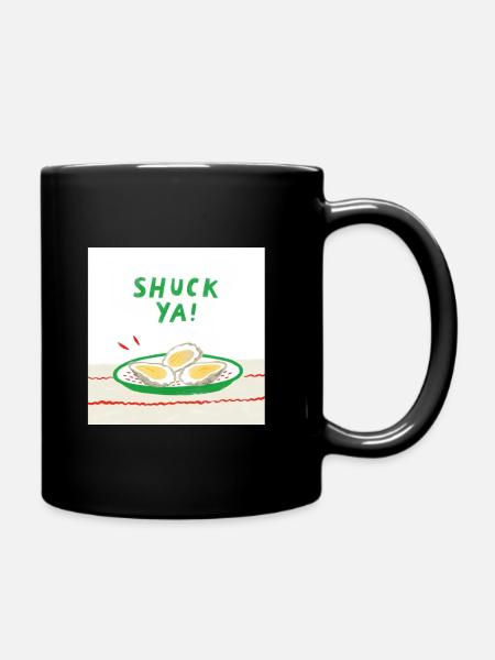 Lustiges Austern Design - Tasse einfarbig - Schwarz