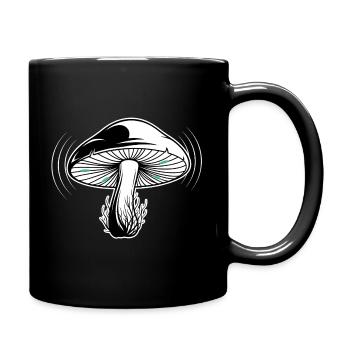Mystische Waldpilz-Illustration - Tasse einfarbig - Schwarz - Rechts