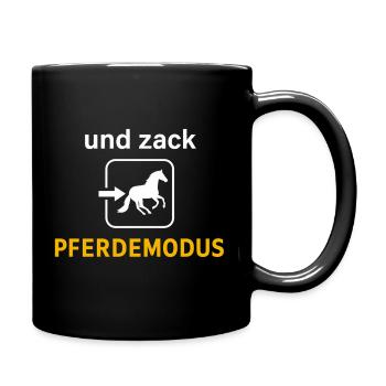 Iconographie du mode cheval - Mug uni - noir - Droite