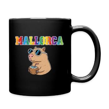 Mallorca Capybara Sunglasses Coconut Drink - Full Colour Mug - black - Right