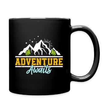 L’aventure vous attend : montagnes et soleil - Mug uni - noir - Droite