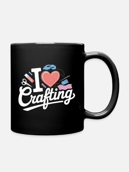 Ich liebe Basteln - Tasse einfarbig - Schwarz