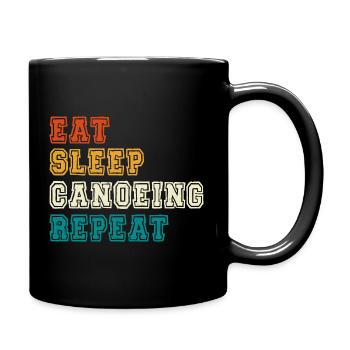 Manger dormir canoë répéter Bloc de couleur - Mug uni - noir - Droite