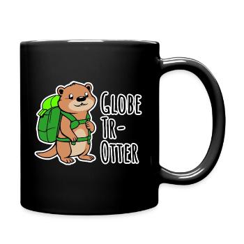 Ein kleiner Otter auf Weltreise - Globe Tr-Otter - Tasse einfarbig - Schwarz - Rechts