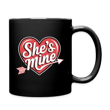 She's Mine Heart Arrow - Full Colour Mug - black - Right