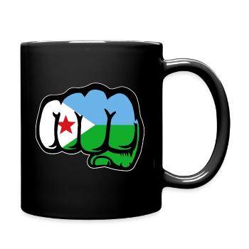 Dschibuti Flagge Faust - Tasse einfarbig - Schwarz - Rechts