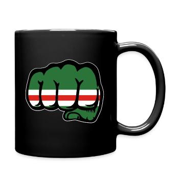 Tschetschenien Flagge Faust - Tasse einfarbig - Schwarz - Rechts