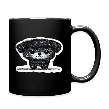 Winziges Hündchen (Grau) - Tasse einfarbig - Schwarz - Rechts