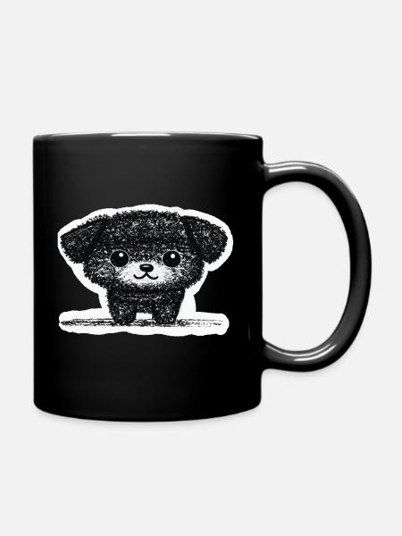 Tiny Puppy (Grey) - Full Colour Mug - black