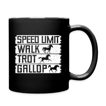 Horseback Riding Walk Trot Gallop Horse Rider - Tasse einfarbig - Schwarz - Rechts