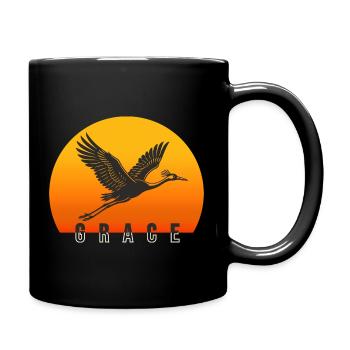 Grace – The Crane in the Sunset - Full Colour Mug - black - Right