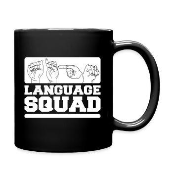 ASL Dolmetscher Gebärdensprache - Tasse einfarbig - Schwarz - Rechts