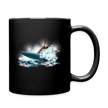 Wellenreiter Sturmwelle Surfer - Tasse einfarbig - Schwarz - Rechts