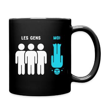 Les gens moi humour plongeur sous-marin - Mug uni - noir - Droite