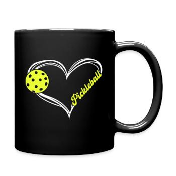 Pickleball Heart Emblem - Full Colour Mug - black - Right