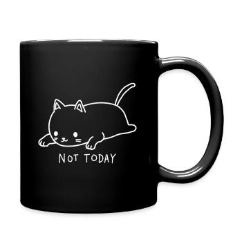 Katze Not Today Ich habe keine Lust - Tasse einfarbig - Schwarz - Rechts