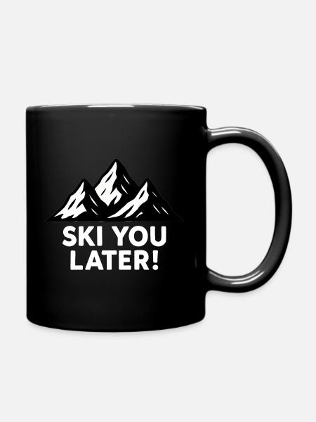 Verschneite Berge – Ski You Later! - Ensfarvet krus - sort