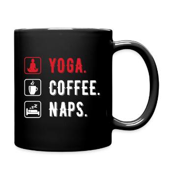 Yoga coffee naps women - Full Colour Mug - black - Right