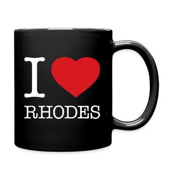 I love Rhodes Rhodos - Tasse einfarbig - Schwarz - Rechts
