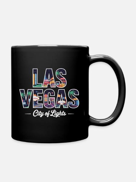 Las Vegas Ville Lumière – Casino Rétro - Mug uni - noir