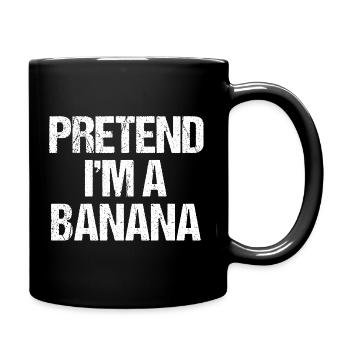 Pretend I'm a Banana Funny Lazy Halloween Food - Full Colour Mug - black - Right