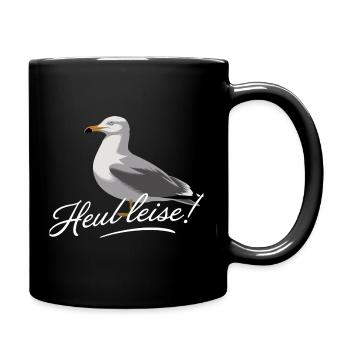Howl softly seagull illustration funny saying - Full Colour Mug - black - Right