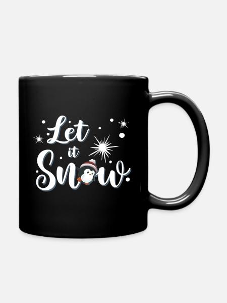 Let It Snow Pinguin - Tasse einfarbig - Schwarz