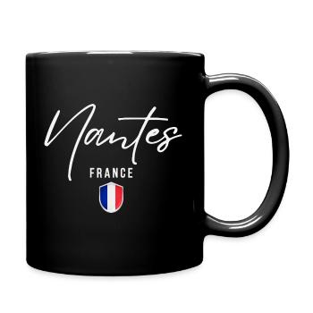 Nantes, Frankreich, elegantes Design Nantes - Tasse einfarbig - Schwarz - Rechts