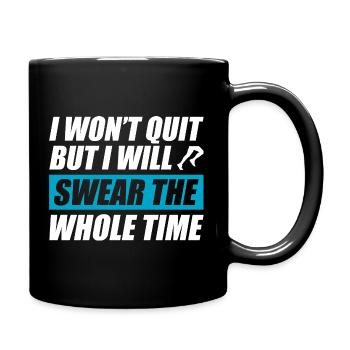 I won't quit funny running jogging runner - Full Colour Mug - black - Right