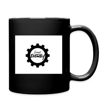 Große Energie Gear Muster - Tasse einfarbig - Schwarz - Rechts