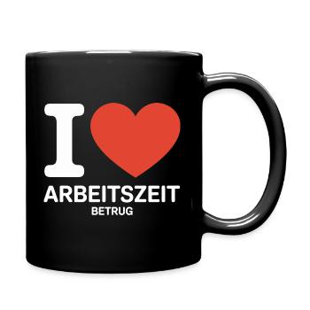 J’aime Temps de travail Fraude Pas de crime Bureau de l’emploi - Mug uni - noir - Droite