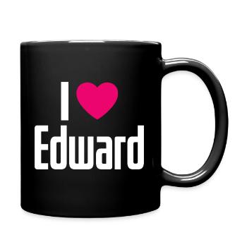 I Love Edward Pink Heart I Love Edward - Full Colour Mug - black - Right