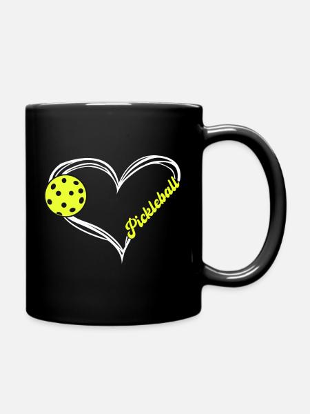 Pickleball Heart Neon Love - Full Colour Mug - black